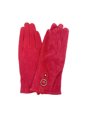 Gants 100% cuir peau retournée rouge (x6)